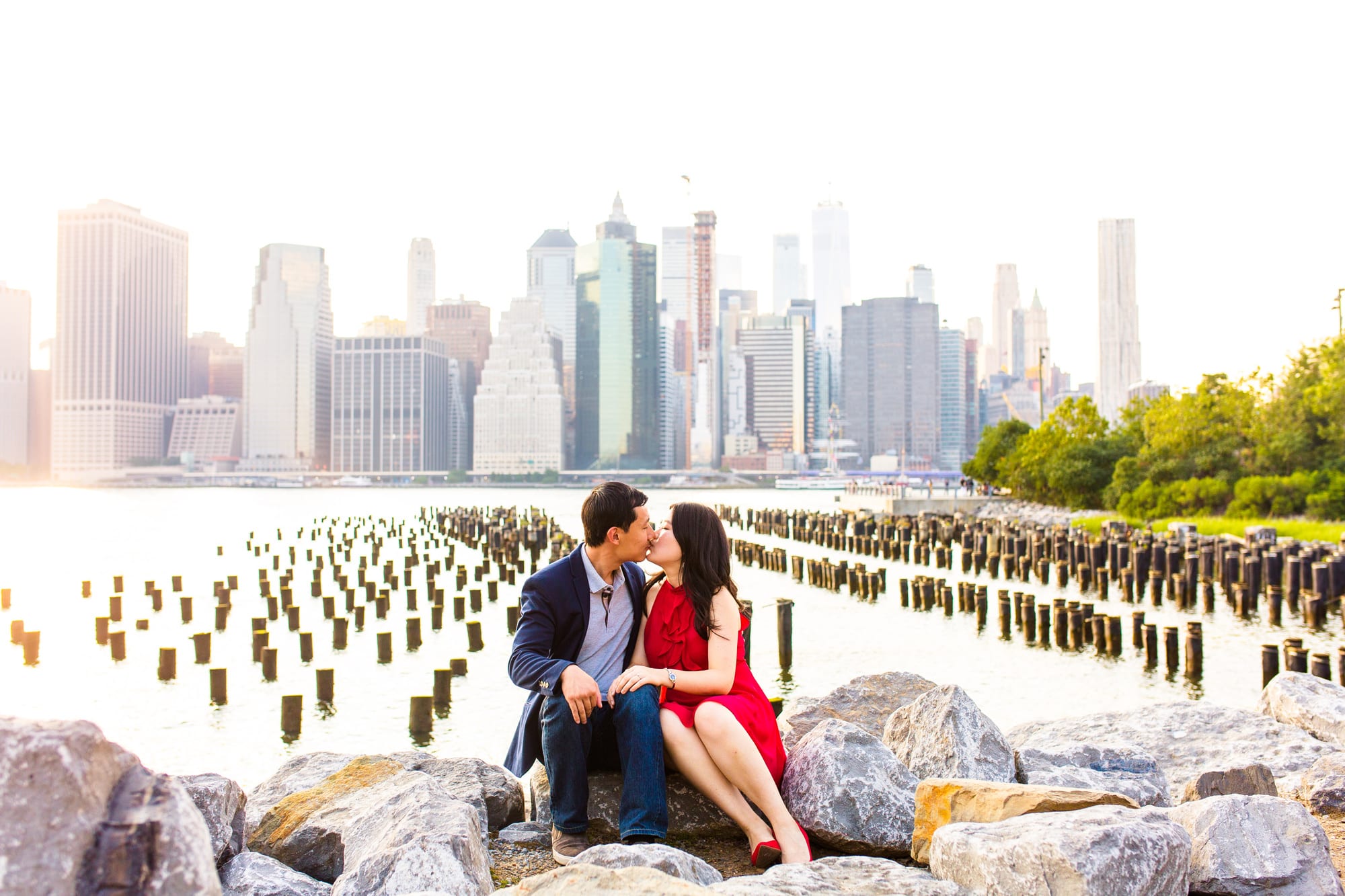 Brooklyn engagement session with Manhattan skyline