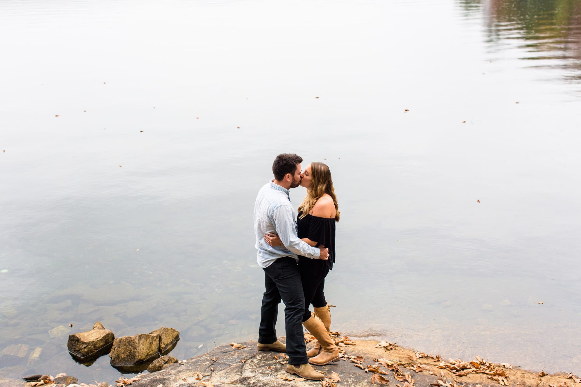 Hudson Valley Fall Lakeside Engagement Photography